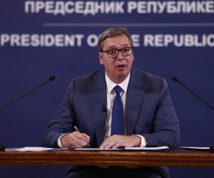 27, August, 2022, Belgrade - The President of Serbia, Aleksandar Vucic, held a press conference where he announced the name of the representative for the composition of the new Government and spoke about other topics - electricity, gas and Kosovo and Metohija. Aleksandar Vucic. Photo: Amir Hamzagic/ATAImages

27, avgust, 2022, Beograd - Predsednik Srbije Aleksandar Vucic odrzao je konferenciju za medije gde je saopstio ime mandatara za sastav nove Vlade i govorio i o drugim temama - struji, gasu i Kosovu i Metohiji. . Photo: Amir Hamzagic/ATAImages Photo: Amir Hamzagic/ATAImages/PIXSELL