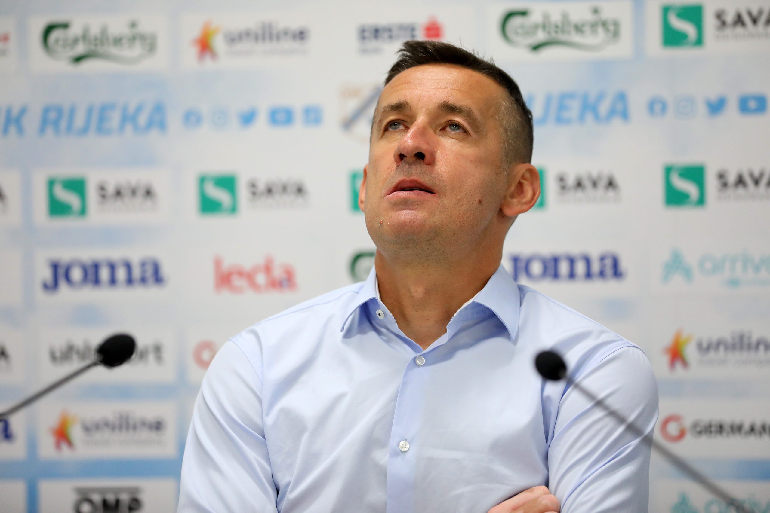 31.07.2022., Rijeka - 3. kolo SuperSport Hrvatske nogometne lige, HNK Rijeka - HNK Gorica. Konferencija za novinare trenera Rijeke Dragana Tadica nakon utakmice.  Photo: Goran Kovacic/PIXSELL