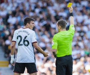 Football - 2022/2023 Premier League - Fulham vs Brentford - Craven Cottage - Saturday 20th August 2022. Joao Palhinha Fulham FC gets a yellow card for a dangerous challengeat Craven Cottage COLORSPORT/DANIEL BEARHAM PUBLICATIONxNOTxINxUK csp_ful_bre_db_20082022_