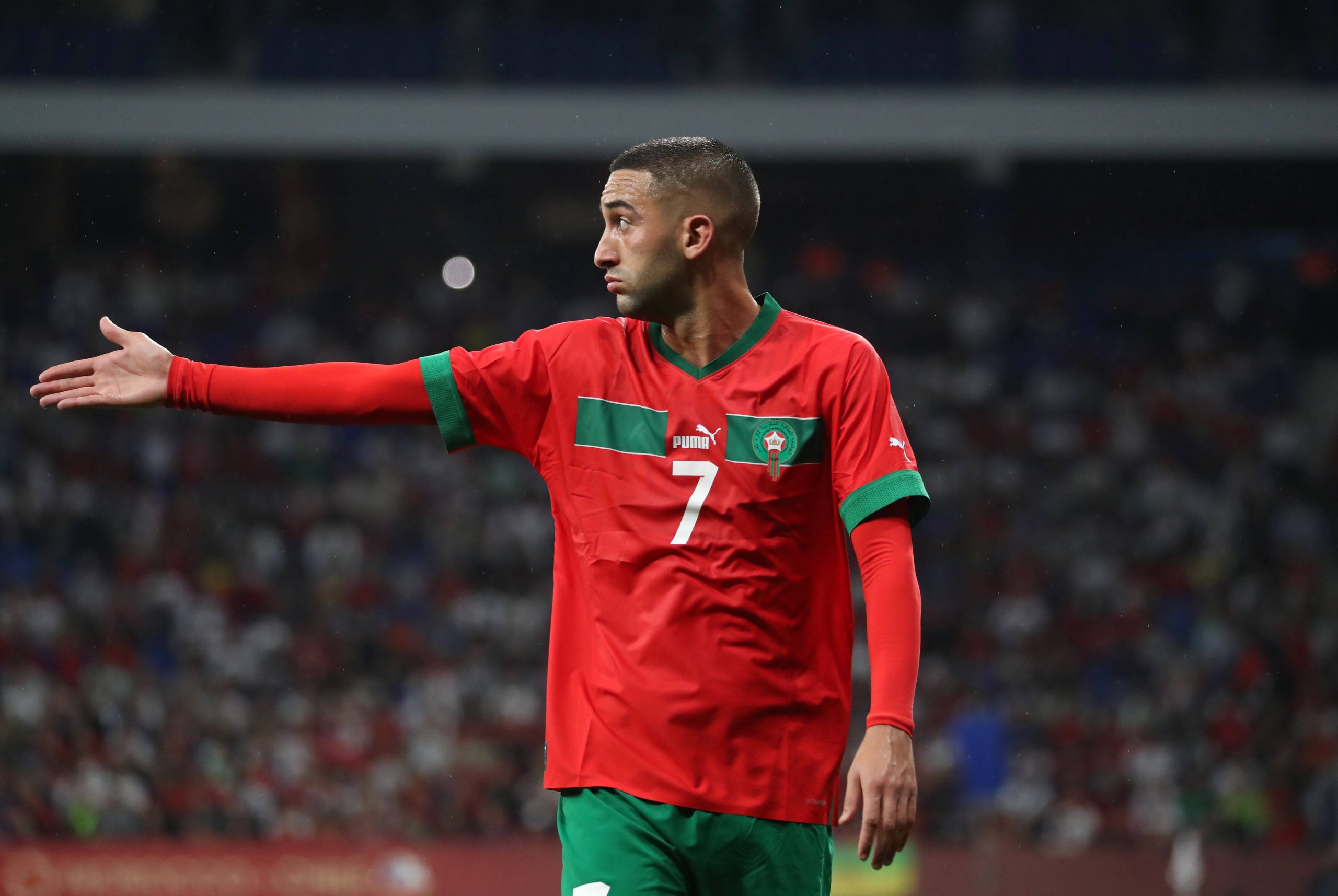 Morocco v Chile - International Friendly, Länderspiel, Nationalmannschaft match Hakim Ziyech during the friendly match between Morocco and Chile, played at the RCDE Stadium on 23th September 2022, in Barcelona, Spain. Barcelona Barcelona Spain PUBLICATIONxNOTxINxFRA Copyright: xUrbanandsportx originalFilename:urbanandsport-moroccov220923_npx96.jpg