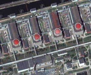 epa10129320 A handout photo made available by Maxar Technologies of the Zaporizhzhia nuclear power plant facility in Enerhodar, Ukraine, 19 August 2022. No significant signs of recent shelling or damage was seen in or around the nuclear plant.  EPA/MAXAR TECHNOLOGIES HANDOUT HANDOUT -- MANDATORY CREDIT: SATELLITE IMAGE 2022 MAXAR TECHNOLOGIES -- THE WATERMARK MAY NOT BE REMOVED/CROPPED -- HANDOUT EDITORIAL USE ONLY/NO SALES