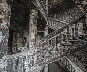 epa10134552 (FILE) - A picture taken during a visit to Mariupol organized by the Russian military shows destruction inside the destroyed Drama Theatre in Mariupol, Ukraine, 12 April 2022. (Issued 23 August 2022). Ukraine marks, on 24 August 2022, six months since the war with Russia started.  EPA/SERGEI ILNITSKY  ATTENTION: This Image is part of a PHOTO SET