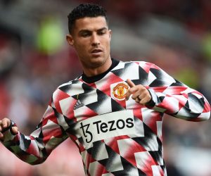 epa10159533 Manchester United's Cristiano Ronaldo before the English Premier League soccer match between Manchester United and Arsenal at Old Trafford in Manchester, Britain, 04 September 2022.  EPA/PETER POWELL EDITORIAL USE ONLY. No use with unauthorized audio, video, data, fixture lists, club/league logos or 'live' services. Online in-match use limited to 120 images, no video emulation. No use in betting, games or single club/league/player publications