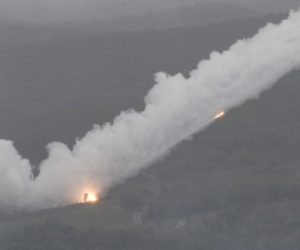 epa10163221 A Russian Uragan self-propelled 220 mm multiple rocket launcher takes part in the Vostok 2022 strategic command and staff exercise at the Sergeyevsky training ground outside Ussuriysk, Primorsky territory, in the Russian Far East, Russia, 06 September 2022. The Vostok 2022 strategic command and staff exercise will take place from 01 to 07 September 2022 and will involve over 50,000 servicemen and more than 5,000 units of weapons and military equipment.  EPA/YURI KOCHETKOV
