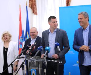 Zagreb, 07.09.2022. - Klub gradskih zastupnika HDZ-a HSLS-a odrao je konferenciju za medije na temu 15. sjednice Gradske skuptine. Sudjelovali su (L-D) Mirjana Kujundiæ Tiljak, Mario upan, Hislav Herman i Kristijan Jeliæ. foto HINA /Zvonimir KUHTIÆ/ kuzo