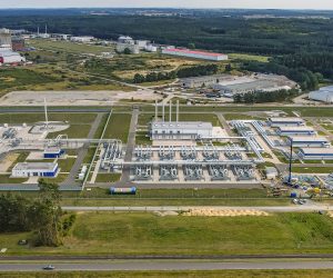 epa10167241 A picture taken with a drone shows pipes at the landfall facilities of the 'Nord Stream 2' gas pipeline in Lubmin, Germany, 07 September 2022. Gas supplies are being used by Russia to exert pressure on European nations in response to sanctions imposed after it invaded Ukraine. Gazprom, the Russian state-controlled gas company, closed the Nord Stream 1 pipeline from Russia to Germany.  EPA/HANNIBAL HANSCHKE