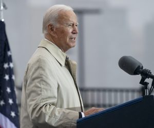 epa10177805 President Joe Biden delivers remarks to honor and remember the victims on the 21st anniversary of the 9/11 attacks at the Pentagon in Arlington, Virginia, USA, 11 September 2022. The 21st anniversary of the worst terrorist attack on US soil is being observed at several locations in the United States.  EPA/Leigh Vogel / POOL