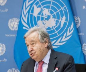 epa10184080 United Nations Secretary-General Antonio Guterres talks with reporters during a press conference held in advance of next week’s General Debate of the United Nations General Assembly at United Nations headquarters in New York, New York, USA, 14 September 2022. The General Debate will be held from 20 September to 24 September, and on 26 September 2022.  EPA/JUSTIN LANE