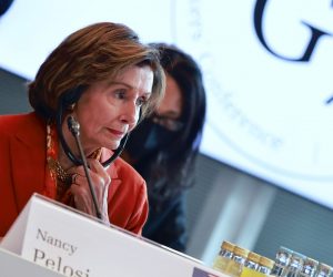 epaselect epa10187559 US Speaker of the House Nancy Pelosi attends the G7 Speakers' Meeting at the Reichstag building in Berlin, Germany, 16 September 2022. The meeting aims to exchange knowledge, experience and opinions about parliamentary issues.  EPA/HANNIBAL HANSCHKE