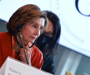 epaselect epa10187559 US Speaker of the House Nancy Pelosi attends the G7 Speakers' Meeting at the Reichstag building in Berlin, Germany, 16 September 2022. The meeting aims to exchange knowledge, experience and opinions about parliamentary issues.  EPA/HANNIBAL HANSCHKE