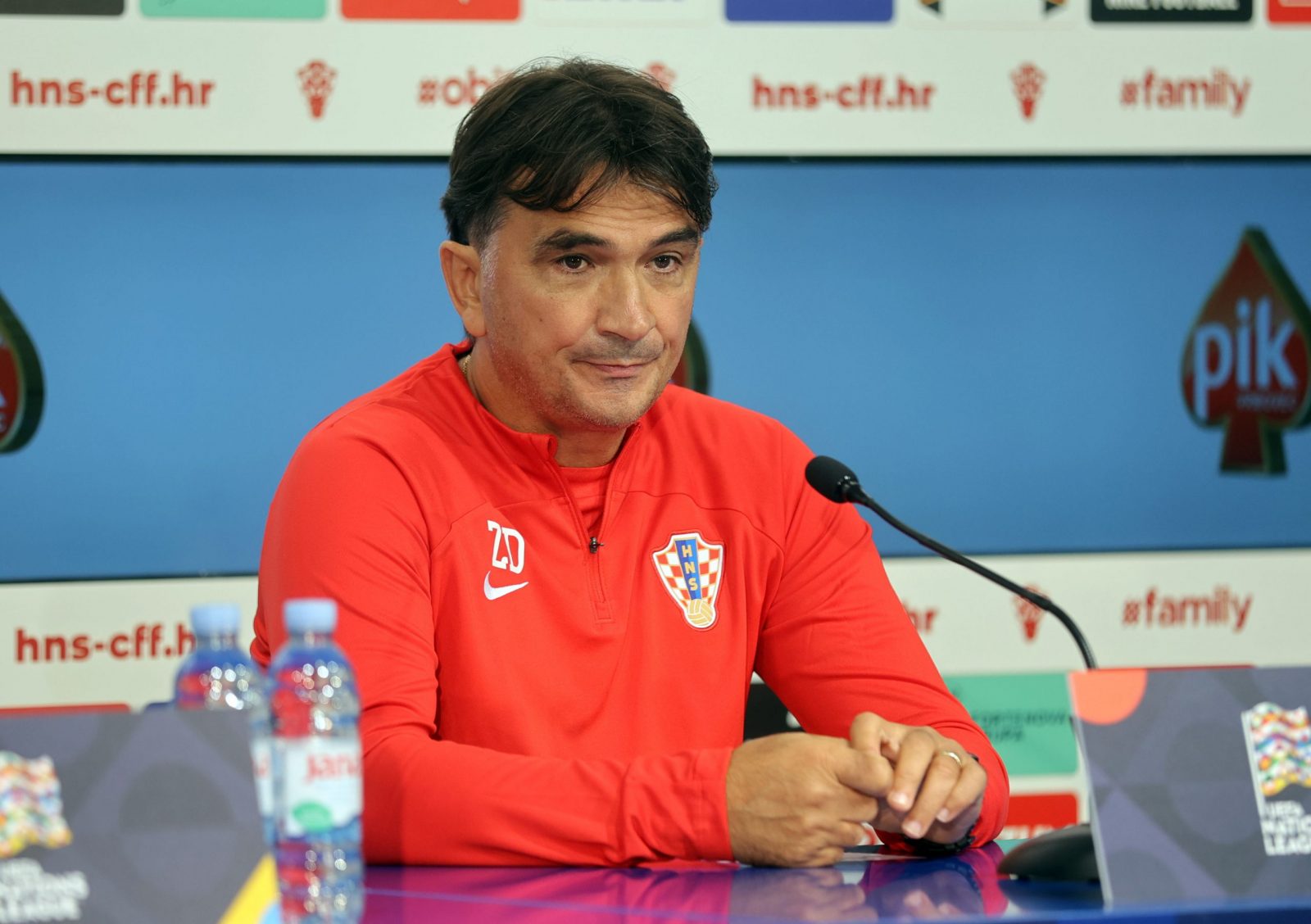 Zagreb, 21.9.2022 -  Konferencija za medije Hrvatske nogometne reprezentacije uoči utakmice s Danskom na kojoj su sudjelovali izbornik Zlatko Dalić (na slici) i kapetan Luka Modrić.
Foto Hina/ Dario GRZELJ/ dag