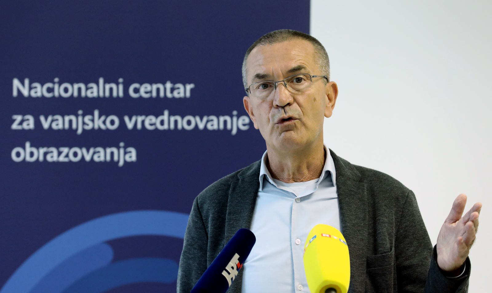 Zagreb, 29.09.2022. - Konferencija za medije Nacionalnog centra za vanjsko vrednovanje obrazovanja (NCVVO) na temu provedbe nacionalnih ispita u osmom razredu u kolskoj godini 2022./2023.. Na fotografiji ravnatelj NCVVO-a Vinko Filipoviæ. foto HINA/ Lana SLIVAR DOMINIÆ/ lsd