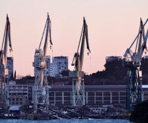 01.02.2022., Split - Brodosplit pred zalazak sunca. Photo: Ivo Cagalj/PIXSELL