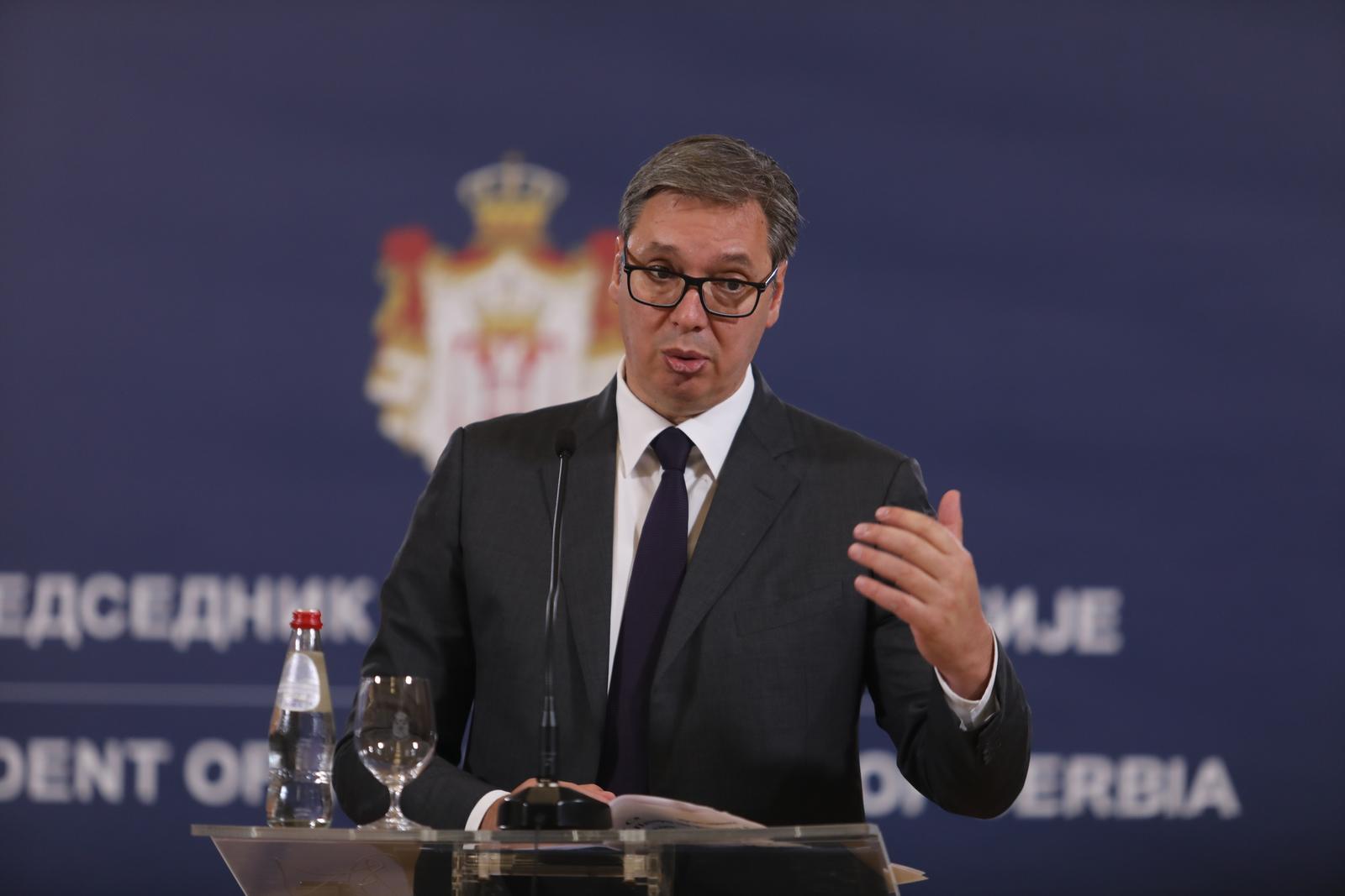 04, September, 2022, Belgrade - The President of the Republic of Serbia, Aleksandar Vucic, hosted the President of Slovenia, Borut Pahor. Aleksandar Vucic. Photo: M.M./ATAImages

04, septembar, 2022, Beograd - Predsednik Republike Srbije Aleksandar Vucic ugostio je predsednika Slovenije Boruta Pahora. Photo: M.M./ATAImages Photo: M.M./ATAImages/PIXSELL