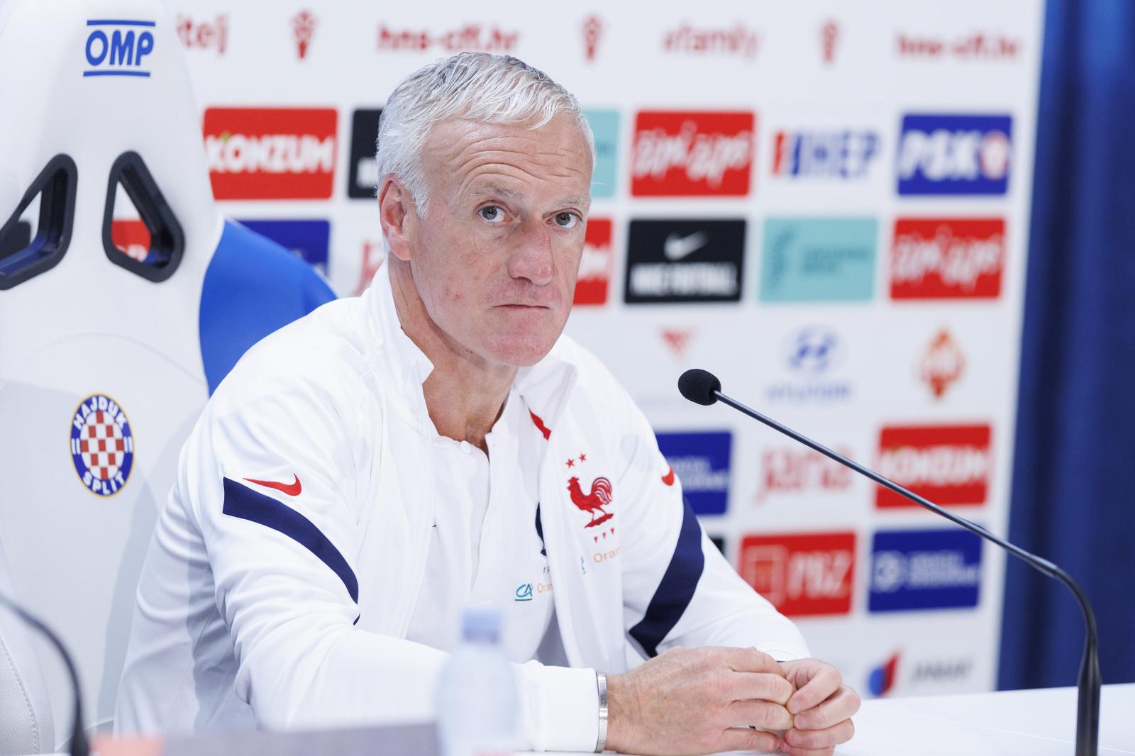 05.06.2022., Split - Izbornik Francuske Didier Deschamps na konferencijia za medije uoci sutrasnje utakmice UEFA Liga nacije protiv Hrvatske.   Photo: Miroslav Lelas/PIXSELL