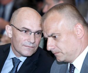05.09.2017., Zagreb - U hotelu Esplanade odrzana je konferencija Hrvatska obrambena industrija kao izvozni brend. Ivica Kinder, ravnatelj Vojne sigurnosno-obavjestajne agencije (VSOA), Daniel Markic, ravnatelj Sigurnosno-obavjestajne agencije (SOA). Photo: Patrik Macek/PIXSELL