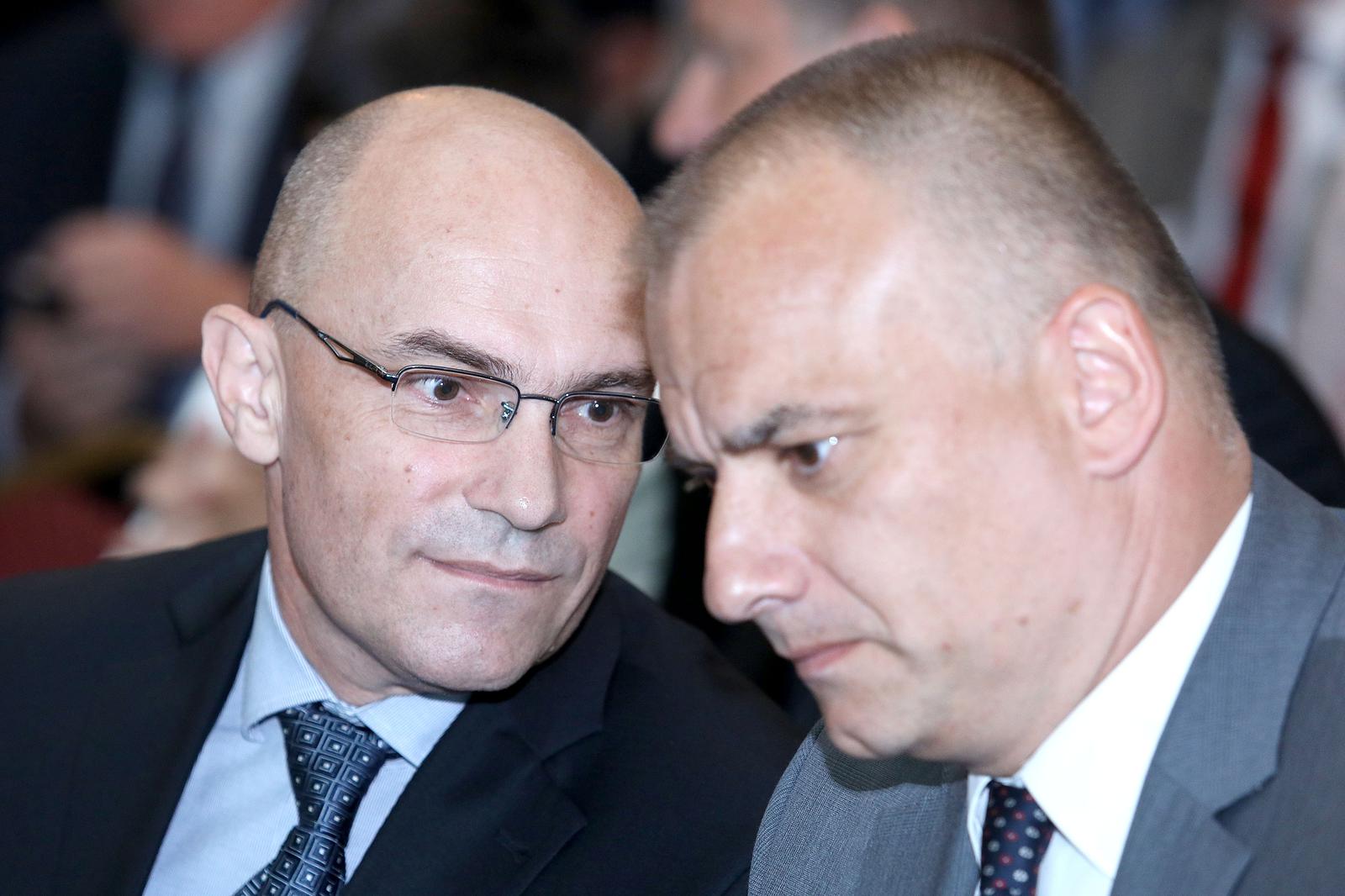 05.09.2017., Zagreb - U hotelu Esplanade odrzana je konferencija Hrvatska obrambena industrija kao izvozni brend. Ivica Kinder, ravnatelj Vojne sigurnosno-obavjestajne agencije (VSOA), Daniel Markic, ravnatelj Sigurnosno-obavjestajne agencije (SOA). Photo: Patrik Macek/PIXSELL
