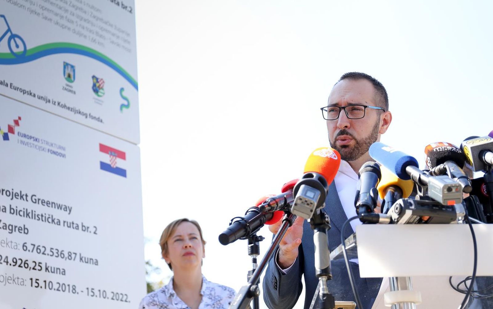 06.09.2022., Zagreb, Gradonacelnik Grada Zagreba Tomislav Tomasevic oznacio je pocetak radova na izgradnji Pilot projekta Greenway - drzavna biciklisticka ruta br.2, faza V od ukupno IX. Photo: Emica Elvedji/PIXSELL