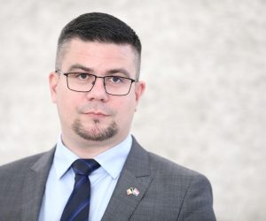07.07.2022., Zagreb - Na konferenciji za medije odrzanoj u Saboru o slucaju bivseg ministra Tolusica govorio je zastupnik Domagoj Hajdukovic. Photo: Patrik Macek/PIXSELL