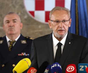 07.09.2022., Zagreb - Povodom stradavanja jednog pripadnika i hospitalizacije drugog pripadnika Antiteroristicke jedinice Lucko, izjavu za javnost dao je potpredsjednik Vlade i ministar unutarnjih poslova dr. sc. Davor Bozinovic, glavni ravnatelj policije Nikola Milina te zapovjednik Antiteroristicke jedinice Lucko Mate Bilobrk.
 Photo: Goran Stanzl/PIXSELL