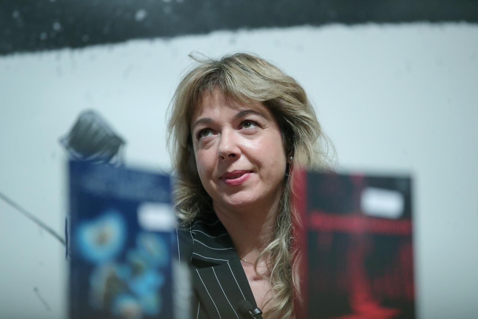 09.09.2021., Zagreb - Hrvatski glazbeni zavod. U sklopu 9. Festivala svjetske knjizevnosti, u programu Dvostruki portret gostuju francuski pisac Phillipe Claudel i Ivana Bodrozic, uz moderaciju Luke Ostojica. Photo: Sanjin Strukic/PIXSELL