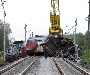 11.09.2022., Novska, Rajiv - Sudar teretnog i putnickog vlaka kod mjesta Rajic kod Novske u kojem je smrtno stradalo vise osoba. Jutros je zapocela sanacija pruge i prostora oko nje, kako bi se mogla provjeriti ostecenja na tracnicama.  Photo: Davor Javorovic/PIXSELL