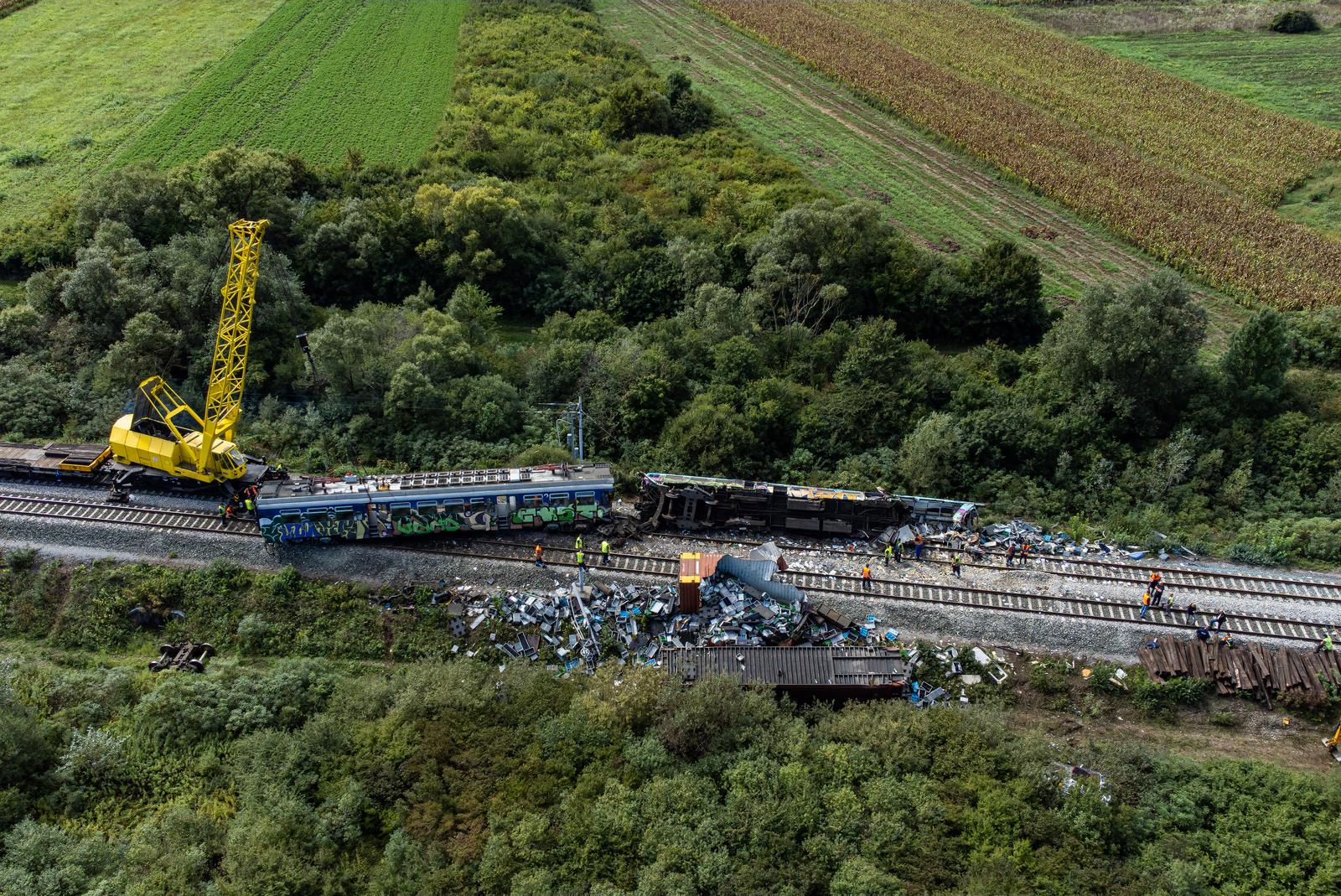 11.09.2022., Novska, Rajiv - Sudar teretnog i putnickog vlaka kod mjesta Rajic kod Novske u kojem je smrtno stradalo vise osoba Photo: Davor Javorovic/PIXSELL