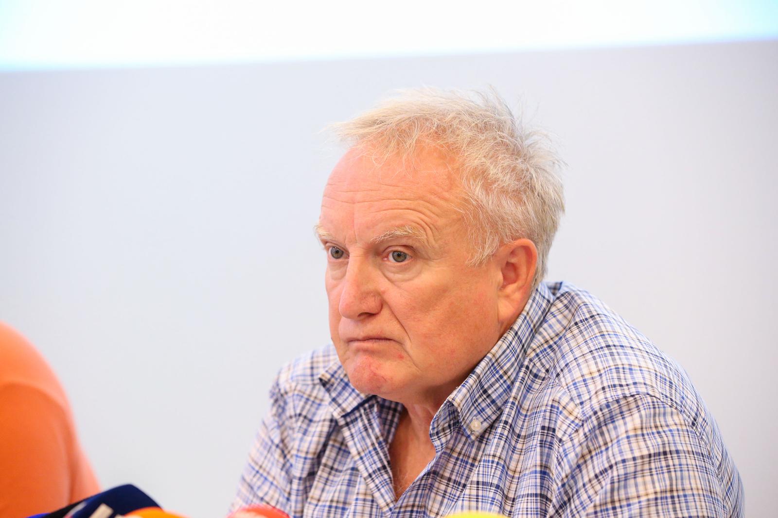 12.09.2022., Zagreb - Sindikat strojovoda Hrvatske odrzali konferenciju za novinare o sudaru vlakova.Nenad Mrgan.
 Photo: Matija Habljak/PIXSELL