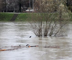 13.12.2017., Zagreb -  Zbog obilnih padalina i topljenja snijega, rijeka Sava je nabujala te se izlila iz svojeg korita. rPhoto: Borna Filic/PIXSELL