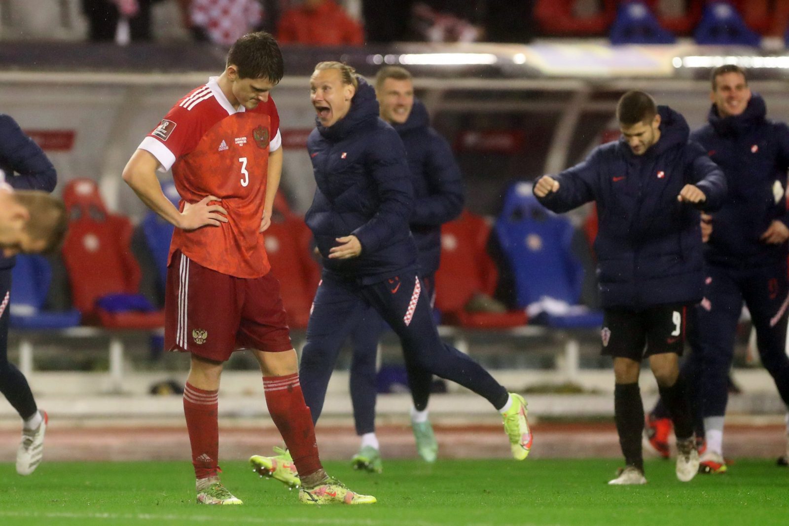 14.11.2021., Split - Stadion Poljud, kvalifikacijska utakmica za odlazak na SP u Qataru izmedju reprezentacije Hrvatske i Rusije. Igor Diveev Photo: Goran Stanzl/PIXSELL