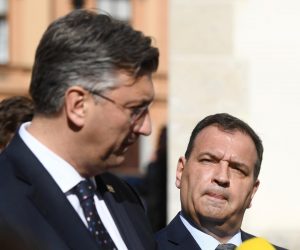 15.03.2020., Zagreb - Izjave nakon sastanka Kriznog stozera. Andrej Plenkovic, Vili Beros. rPhoto: Marko Lukunic/PIXSELL