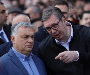 19, March, 2022, Novi Sad - The President of the Republic of Serbia, Aleksandar Vucic, and the Prime Minister of Hungary, Viktor Orban, are attending the opening of the Belgrade - Novi Sad section of the Belgrade - Budapest international railway. Viktor Orban, Aleksandar Vucic. Photo: Milan Maricic/ATAImages

19, mart, 2022, Nvi Sad - Predsednik Republike Srbije Aleksandar Vucic i predsednik Vlade Madjarske Viktor Orban prisustvuju pustanju u saobracaj deonice pruge Beograd - Novi Sad, u okviru medjunarodne pruge Beograd - Budimpesta. Photo: Milan Maricic/ATAImages Photo: Milan Maricic/PIXSELL