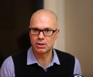 Rijeka: U HNK održana konferencija Je li ovo kraj Talijanske drame 21.12.2018. Rijeka -  HNK Ivan pl Zajc. Konferencija: "Je li ovo kraj Talijanske drame, jedinog profesionalnog talijanskog kazalisnog ansambla izvan Italije?". Sudjeluju intedant Marin Blazevic, ravnatelj Talijanske drame Giulio Settimo i predsjednik izvrsnog odbora Talijanske unije Marin Corva. Drzava Italija prestala je financirati Talijansku dramu. Marin Blazevic.rPhoto: Goran Kovacic/PIXSELL