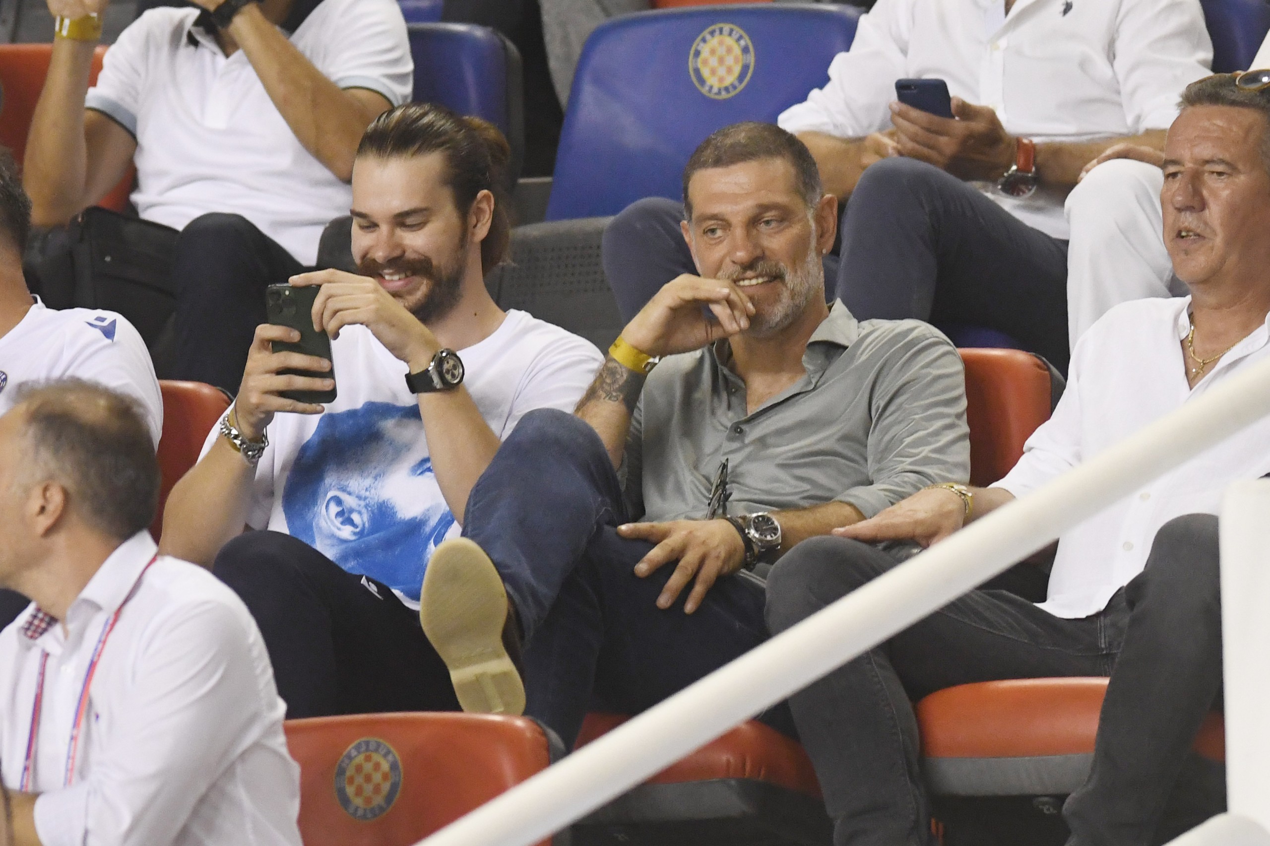 25.08.2022., stadion Poljud, Split - Uzvratna utakmica doigravanja za UEFA Konferencijsku Ligu, HNK Hajduk - Villarreal CF.Slaven Bilic, Leo Bilic
 Photo: Hrvoje Jelavic/PIXSELL