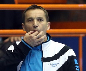 26.10.2014., Zagreb - Mala Dvorana Doma sportova, 2. kolo Rukometna Liga prvaka za zene: RK Lokomotiva Zagreb - Viborg HK. Trener Lokomotive Irfan Smajlagic. "nPhoto: Goran Stanzl/PIXSELL