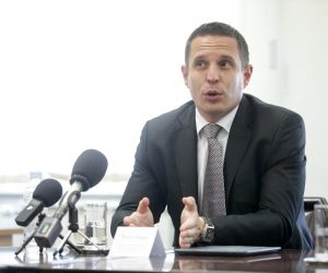 28.05.2014., Jastrebarsko - Konferencija za medije i predstavljanje manifestacije "Poslovni uzlet za male i srednje poduzetnike i obrtnike Zagrebacke zupanije".  Boris Sesar. rPhoto: Petar Glebov/PIXSELL
