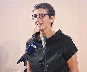 31.08.2022., Sibenik - Komemoracija za poznatog novinara HRT-a Antu Granika odrzana je u sibenskoj gradskoj knjiznici. Maja Sever.
 Photo: Hrvoje Jelavic/PIXSELL