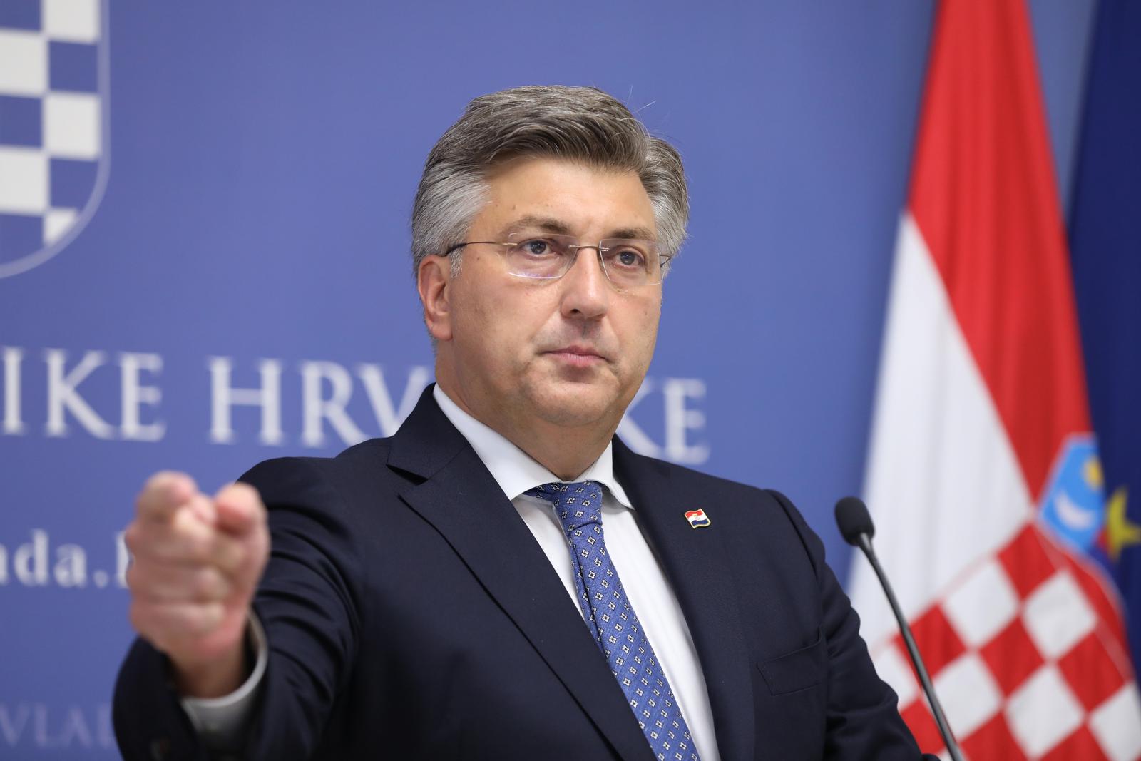 31.08.2022.,Zagreb - Andrej Plenkovic nakon sastanka vladajuce koalicije obratio se medijima Photo: Patrik Macek/PIXSELL