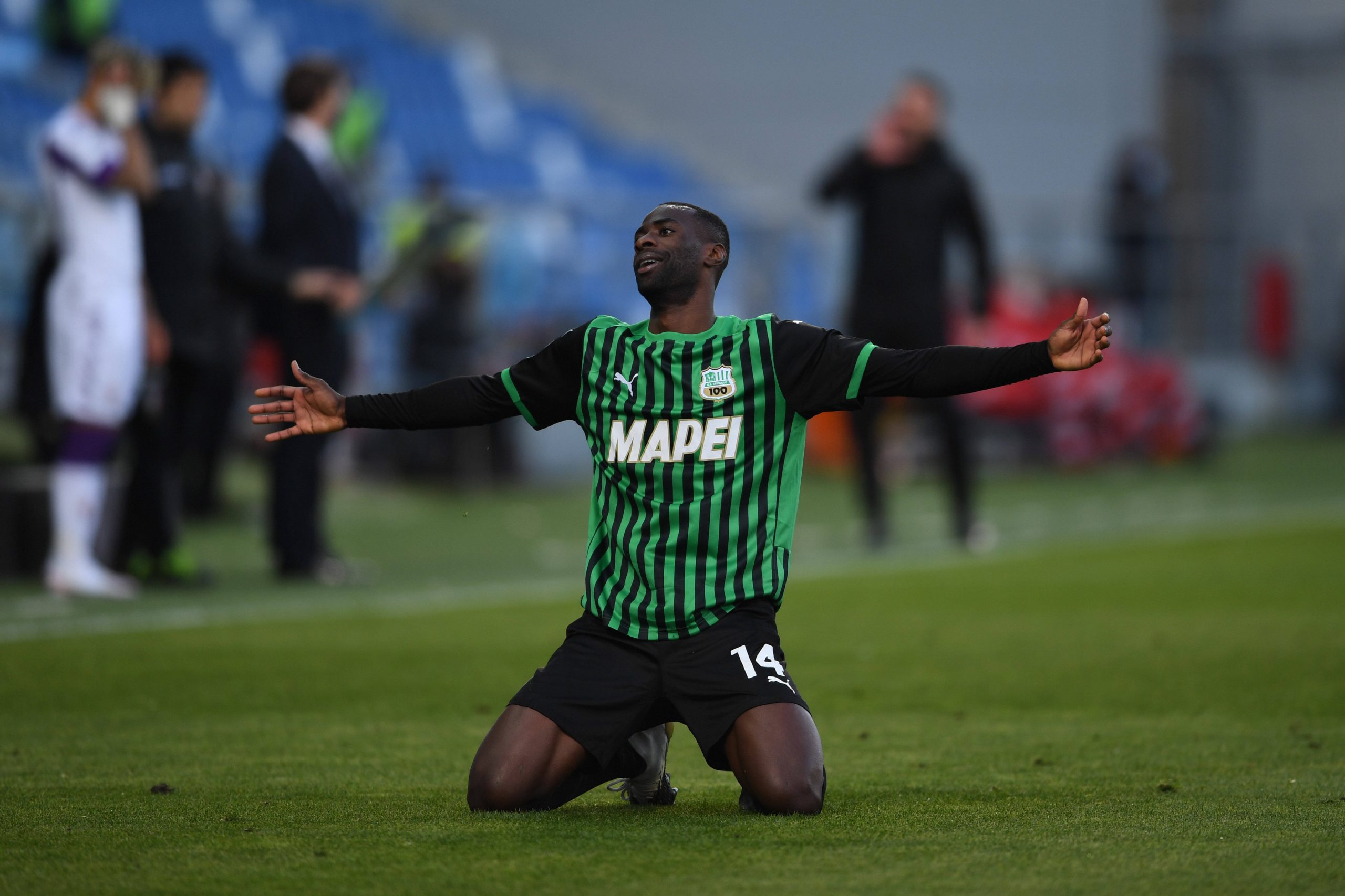 Pedro Obiang Sassuolo during the Italian Serie A match between Sassuolo 3-1 Fiorentina at Mapei Stadium on April 17, 2021 in Reggio Emilia, Italy. Noxthirdxpartyxsales PUBLICATIONxNOTxINxJPN 158434994