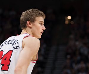 171117 Chicagos Lauri Markkanen under basketmatchen i NBA Basketball Herren USA mellan Utah Jazz och Chicago Bulls den 22 november 2017 i Salt Lake City. PUBLICATIONxNOTxINxDENxNORxSWExFINxAUT Copyright: JOELxMARKLUND BB171117JM085