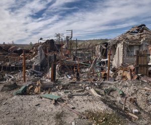 epa10252852 Destroyed private building in the Bohorodychne village of Donetsk area, Ukraine, 19 October 2022 amid the Russian invasion. Bohorodychne village was captured by Russian troops in the summer of 2022 during their offensive on Sviatohirsk and was liberated by the Ukrainian army in September 2022. All buildings of the village were destroyed and from almost 800 inhabitants before the war, just two people stay to live there now. The Ukrainian army pushed Russian troops from occupied territory in the northeast of the country in a counterattack. Russian troops entered Ukraine on 24 February 2022 starting a conflict that has provoked destruction and a humanitarian crisis.  EPA/YEVGEN HONCHARENKO