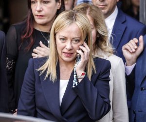 epa10264899 Italian Prime Minister Giorgia Meloni leaves the Senate, in Rome, Italy, 25 Ottobre 2022. Meloni delivered on the day her first address as head of the government to the Italian parliament ahead of a confidence vote.  EPA/GIUSEPPE LAMI