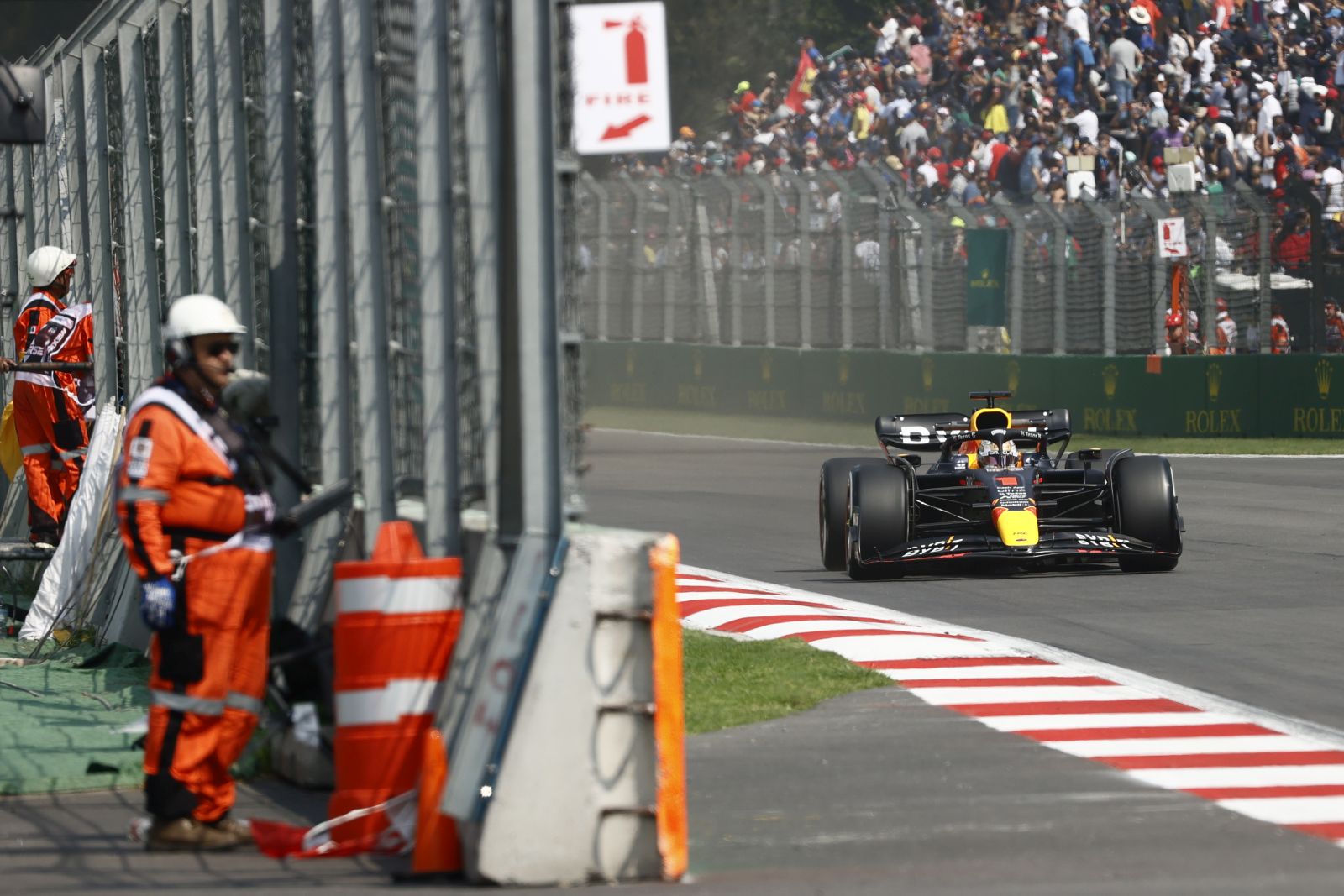 epa10272051 Dutch Formula one driver Max Verstappen of Red Bull Racing, in action during the first practice of the Formula One Grand Prix of the Mexico City in Mexico City, Mexico, 28 October 2022. The Formula One Grand Prix of the Mexico City takes place on 30 October 2022 at the Circuit of Hermanos Rodriguez.  EPA/JOSE MENDEZ