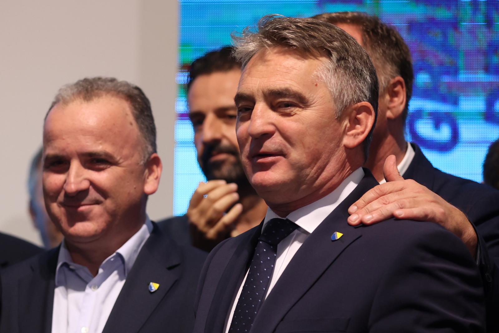 02.10.2022., Sarajevo, Bosna i Hercegovina - Zeljko Komsic proglasio pobjedu kao Hrvatski clan Predsjednistva BiH. Photo: Armin Durgut/PIXSELL