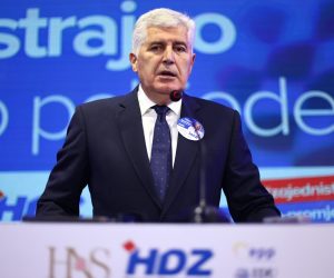 02.10.2022. Mostar, Bosna i Hercegovina - Borjana Kristo i Dragan Covic se obratili medijima nakon zavrsetka opcih izbora  Photo: Denis Kapetanovic/PIXSELL