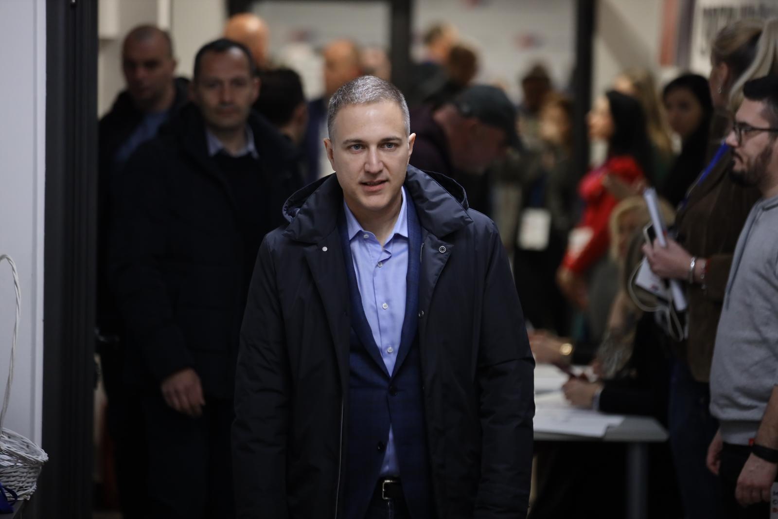 03, April, 2022, Belgrade - The Serbian Progressive Party is organizing the monitoring of the election results at the SNS headquarters. Nebojsa Stefanovic. Photo: Milan Maricic/ATAImages

03, april, 2022, Beograd - Srpska napredna stranka  organizuje pracenje izbornih rezultata u sedistu SNS- a. Photo: Milan Maricic/ATAImages Photo: Milan Maricic/ATAImages/PIXSELL