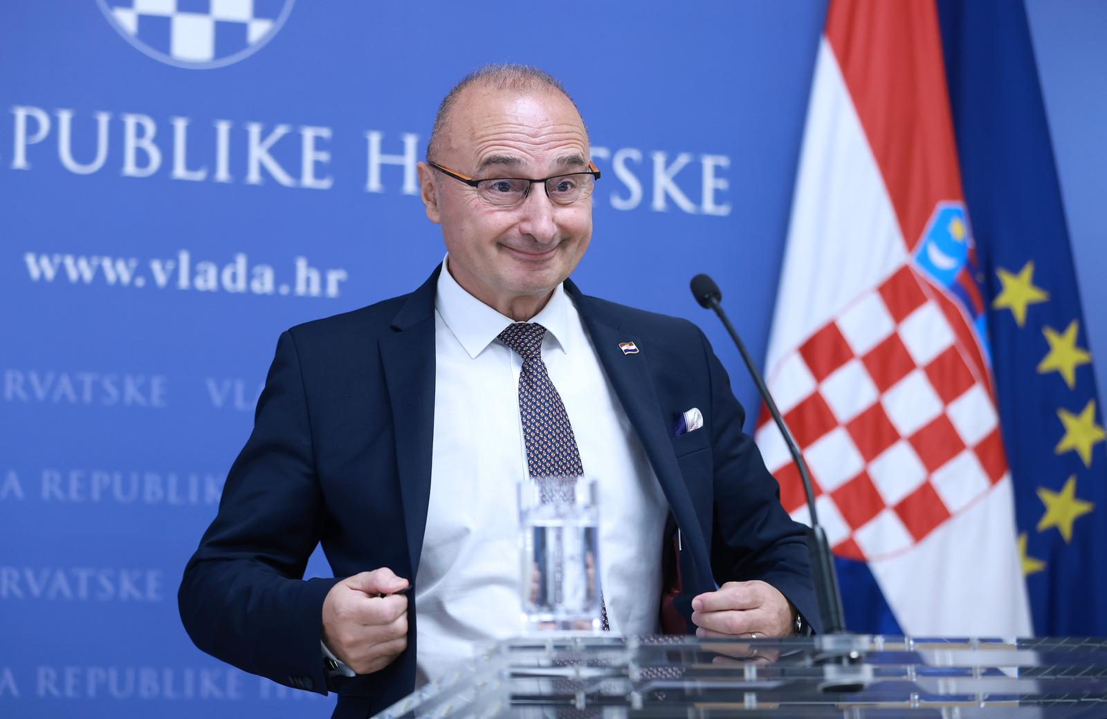 03.10.2022., Zagreb - Banski dvori. Konferencija za medije Gordana Grlica Radmana vezano uz BiH i intervenciju Hans Christian Friedrich Schmidta. Photo: Sanjin Strukic/PIXSELL