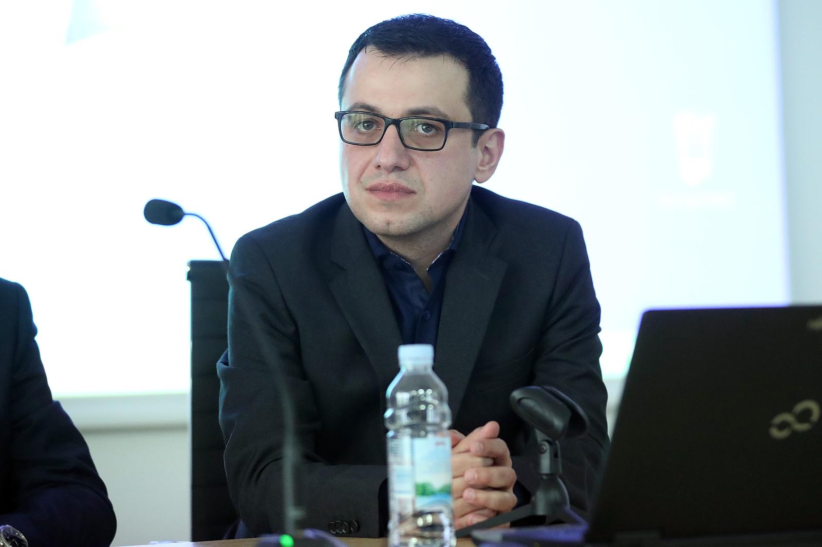 04.02.2019., Zagreb - Medjunarodni dan protiv raka i pocetak Hrvatskog tjedna protiv raka obiljezen je u Ministarstvu zdravstva konferencijom za medije pod sloganom Ja jesam i hocu cime se zeli istaknuti uloga svakog pojedinca u brizi o svom zdravlju. Mario Sekerija. rPhoto: Goran Stanzl/PIXSELL