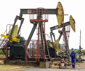 08.07.2022., Djelatovci - INA na podrucju Djeletovaca ima 9  naftnih busotina a na cijelom Vinkovackom podrucju preko 40 tako da prolazeci kroz slavonska polja nije rijetkost vidjeti njihalicu koja iz busotine crpi naftu. 
 Photo: Dubravka Petric/PIXSELL