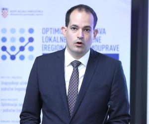 10.10.2022., Zagreb - U Wespa Spacesu otvorena je pocetna konferencija projekta "Optimizacija sustava lokalne i podrucne (regionalne) samouprave". Jedan od kljucnih ciljeva projekta je izrada Jedinstvenog informacijskog sustava za prikupljanje i pohranu podataka o jedinicama lokalne i podrucne (regionalne) samouprave. Na konferenciji je sudjelovao ministar pravosudja i uprave Ivan Malenica. Photo: Patrik Macek/PIXSELL